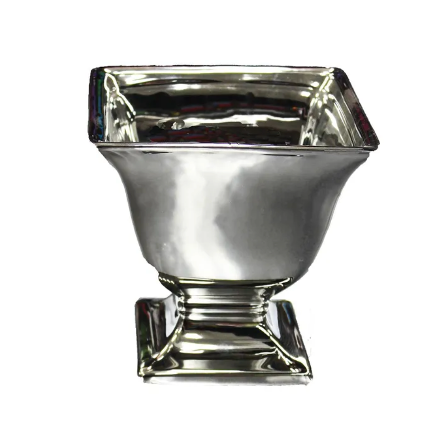 7"H x 7"Sq Stoneware Urn