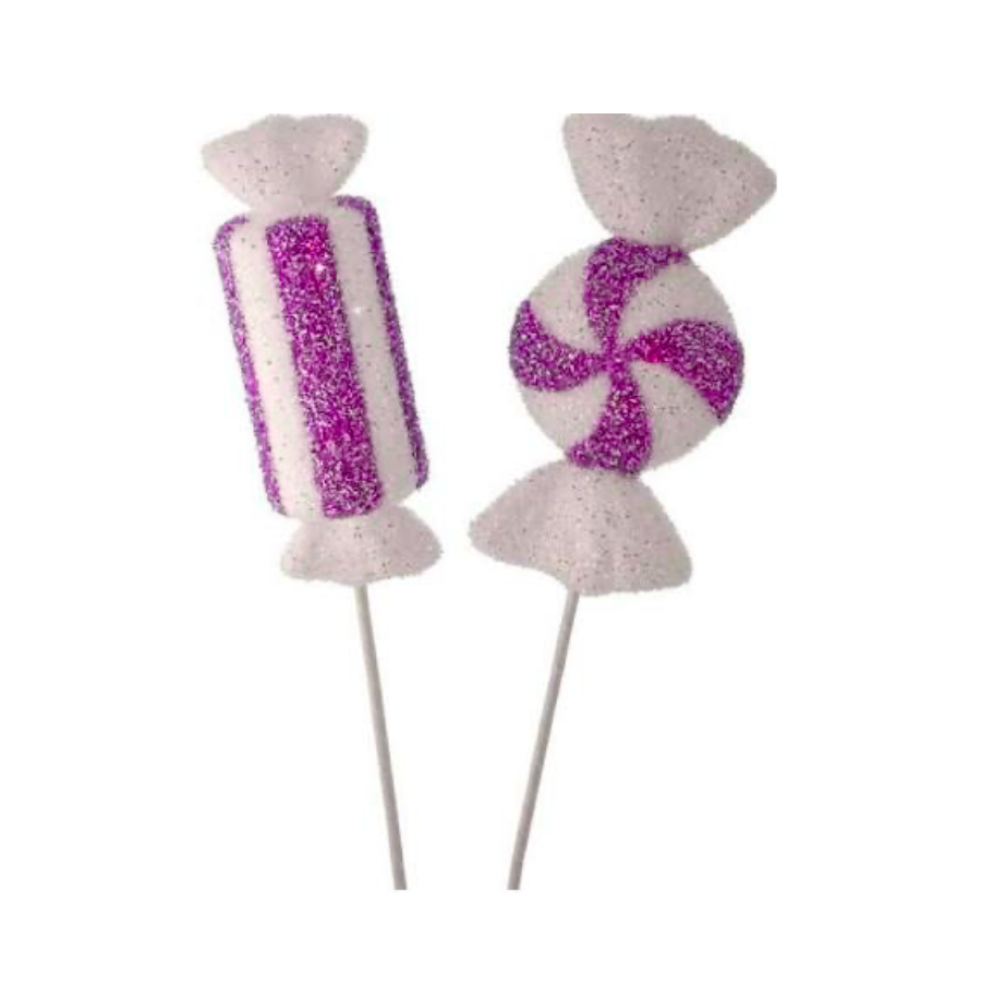 26" Glitter Sweets Candy Stems Assorted