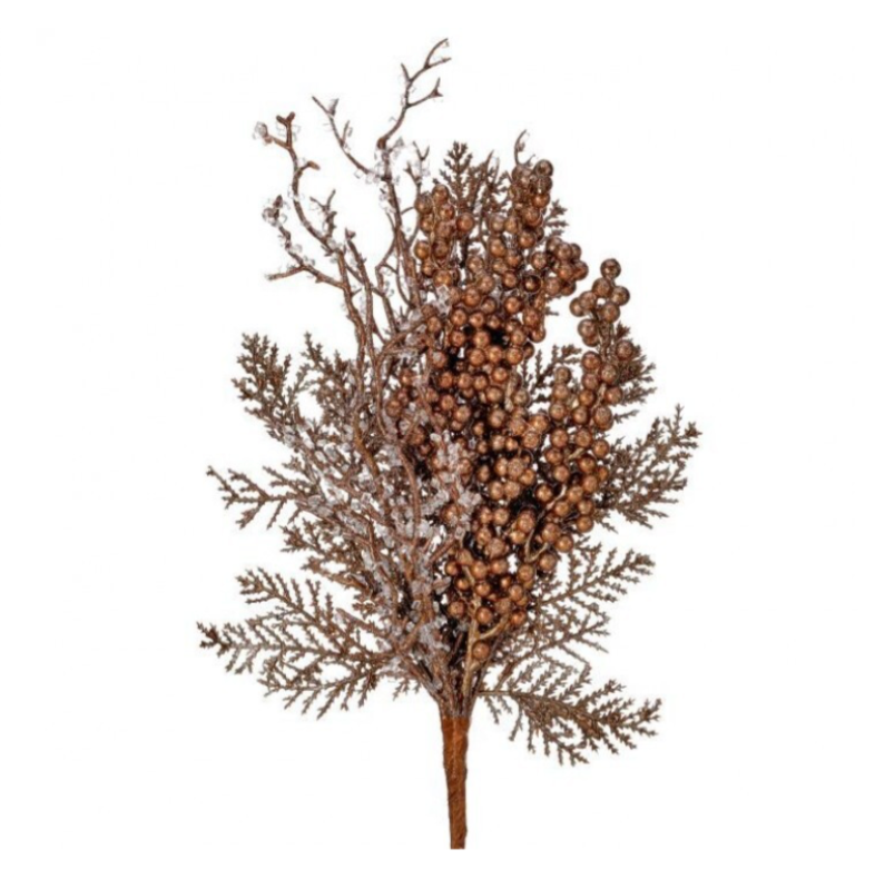 16" Wp Metallic Berry Twig Cedar Pick