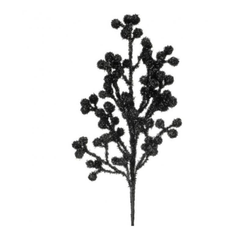 26" Tinsel Berry Spray (Black)