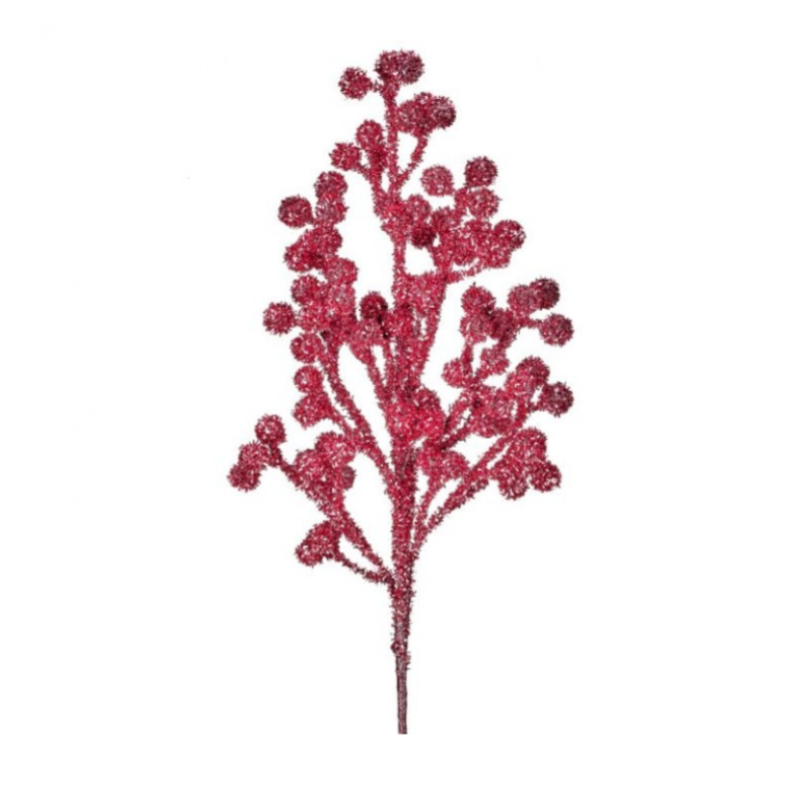 26" Tinsel Berry Spray (Pink)