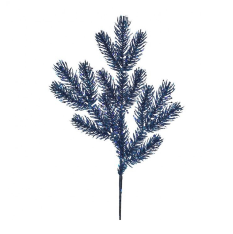 21" Sequin Glitter Spruce Spray (Midnight Blue)