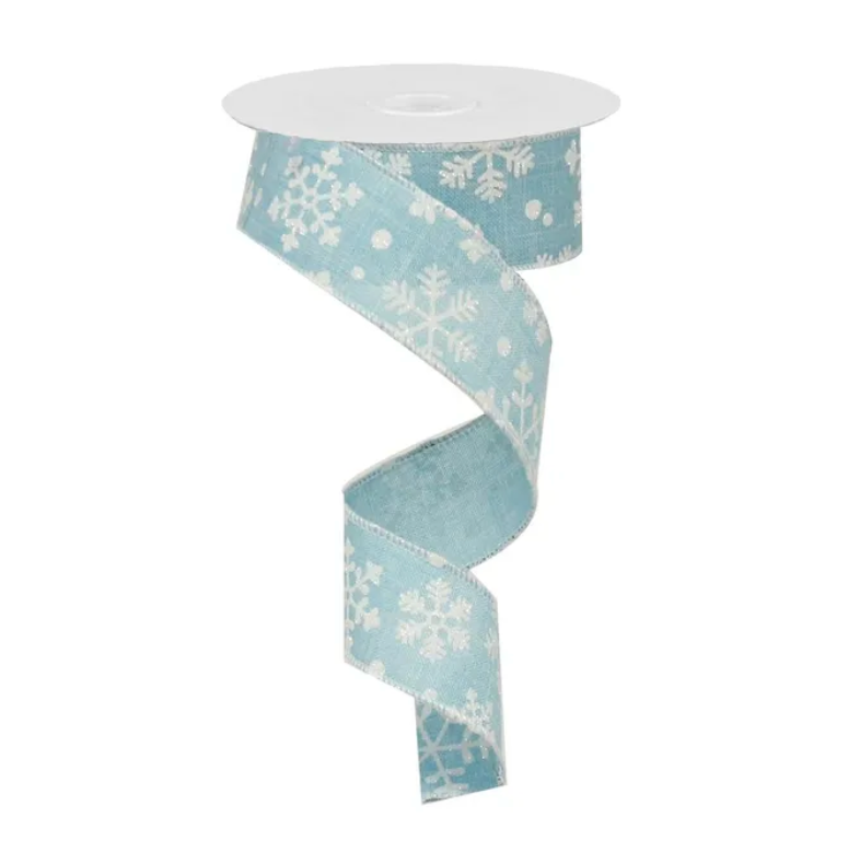 1.5" x 10yd Falling Snow/Royal