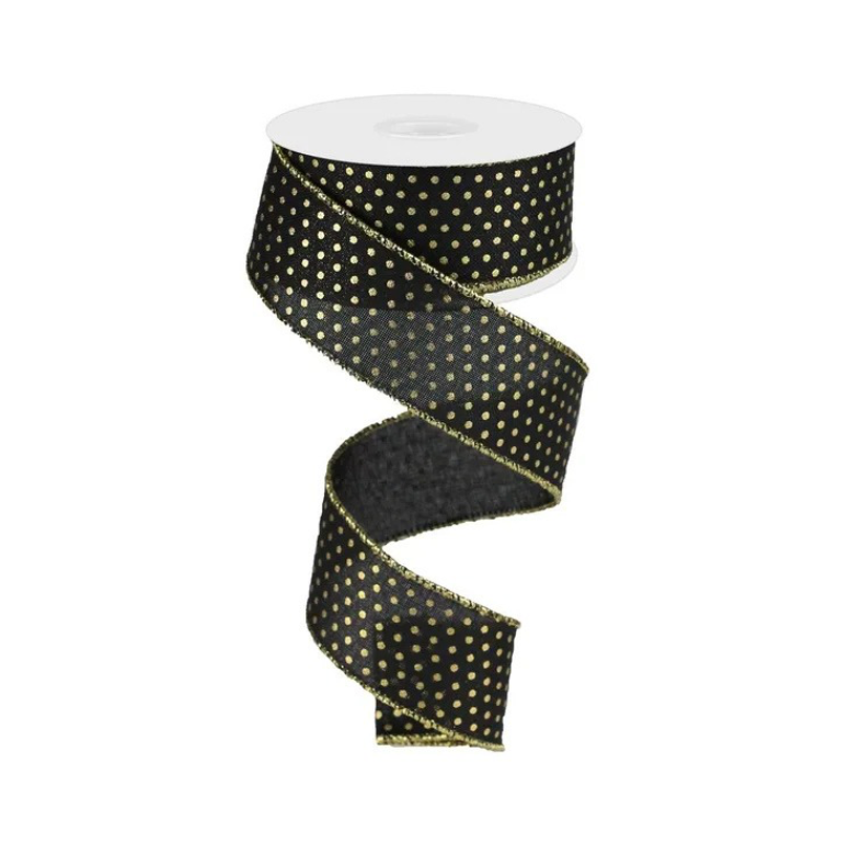 1.5" x 10yd Royal Swiss Dots