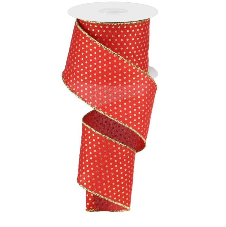 Red & Gold Swiss Dot Wreath Kit
