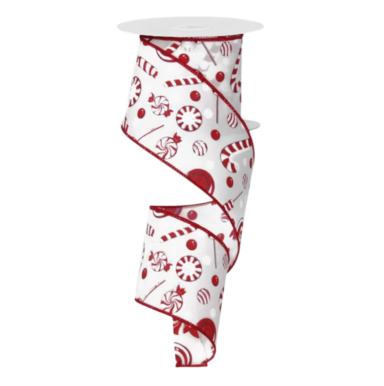 2.5" x 10yd Red/White Candy