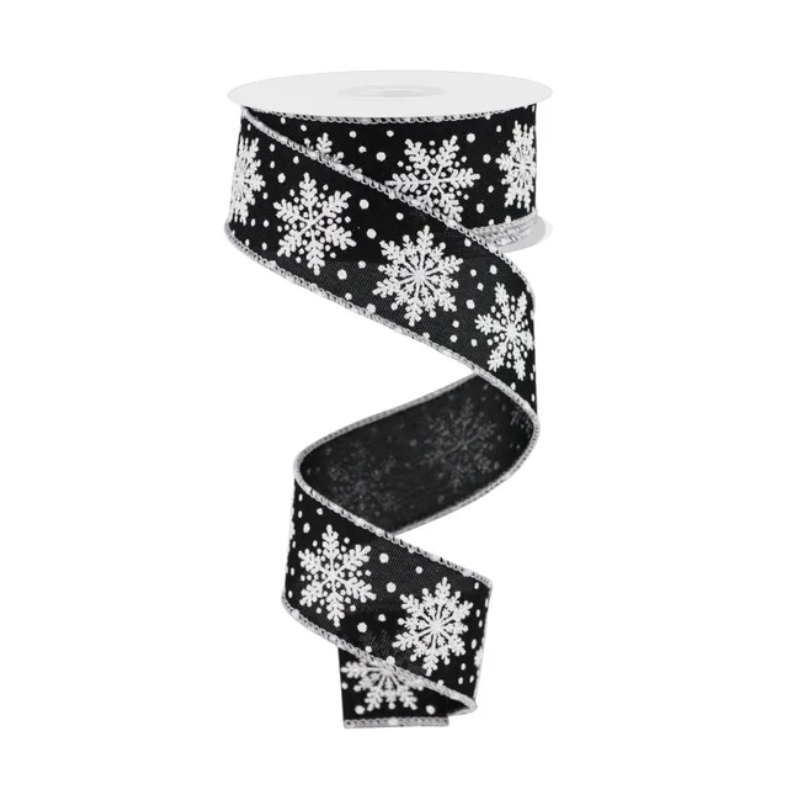 1.5" x 10yd Snowflakes