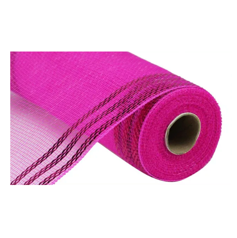 10" x 10yd Border Stripe Metallic Mesh