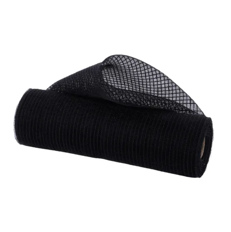 10.25" x 10yd Fine Weave Faux Jute Stripe (Black)