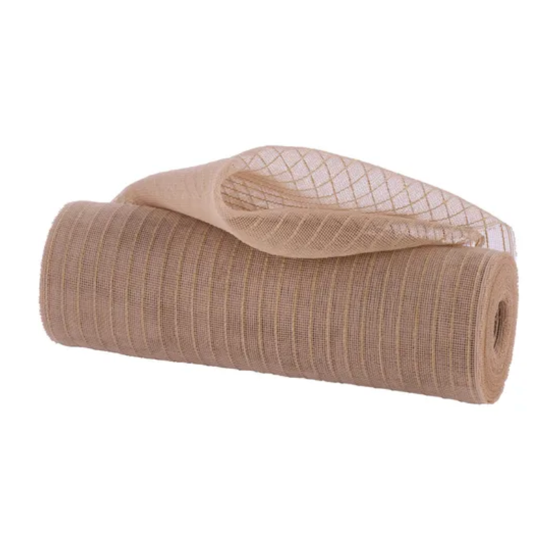 10.25" x 10yd Fine Weave Faux Jute Mesh (Natural Beige)