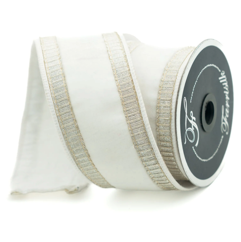 2.5" X 10YD Pleated Borders (White) Farrisilk