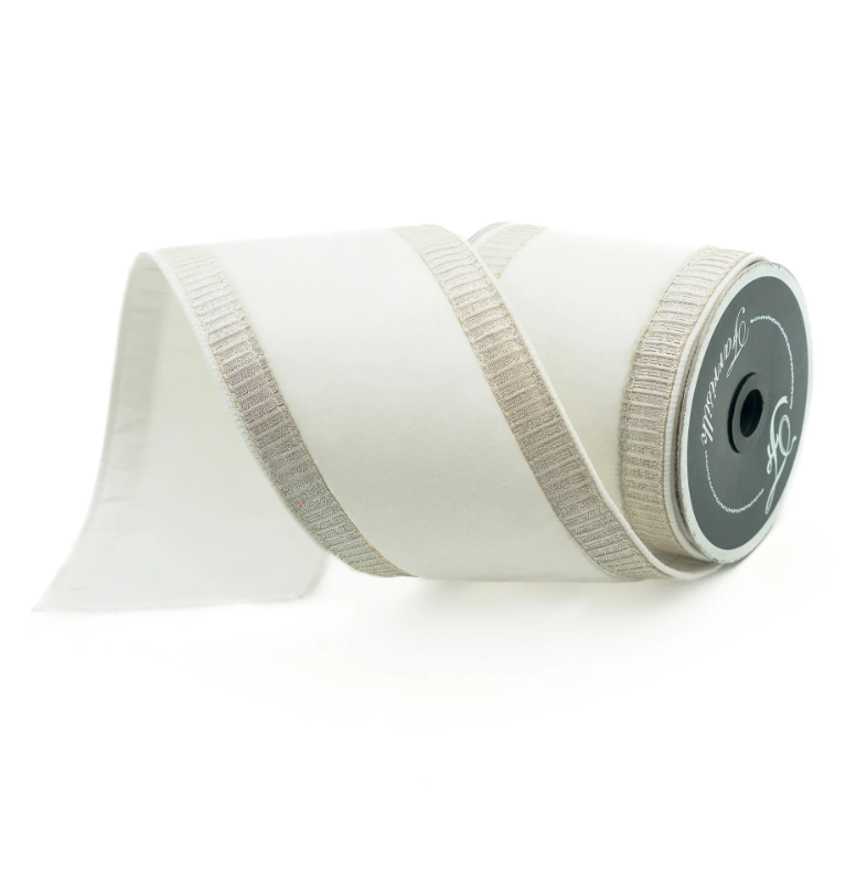 4" X 10YD Pleated Borders (White) Farrisilk