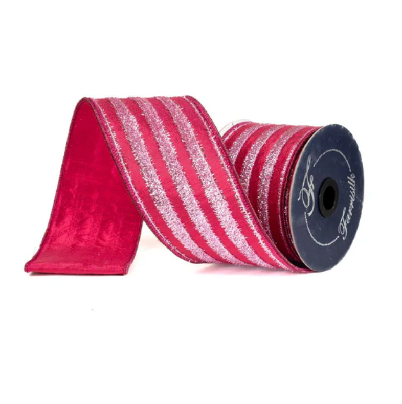 2.5" X 5YD Twinkling Tinsel (Light Pink/Hot Pink) Farrisilk