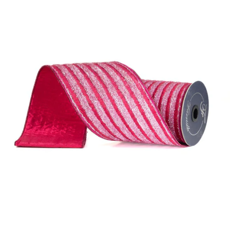 4" X 5YD Twinkling Tinsel (Pink/Hot Pink) Farrisilk