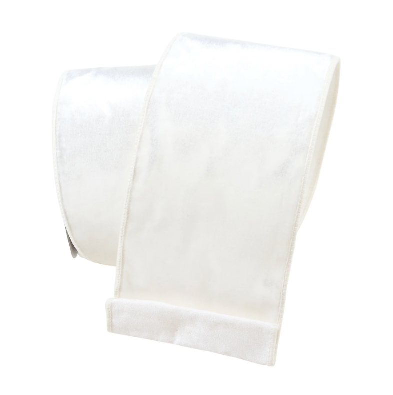 4" X 10YD Velvet (White) Farrisilk
