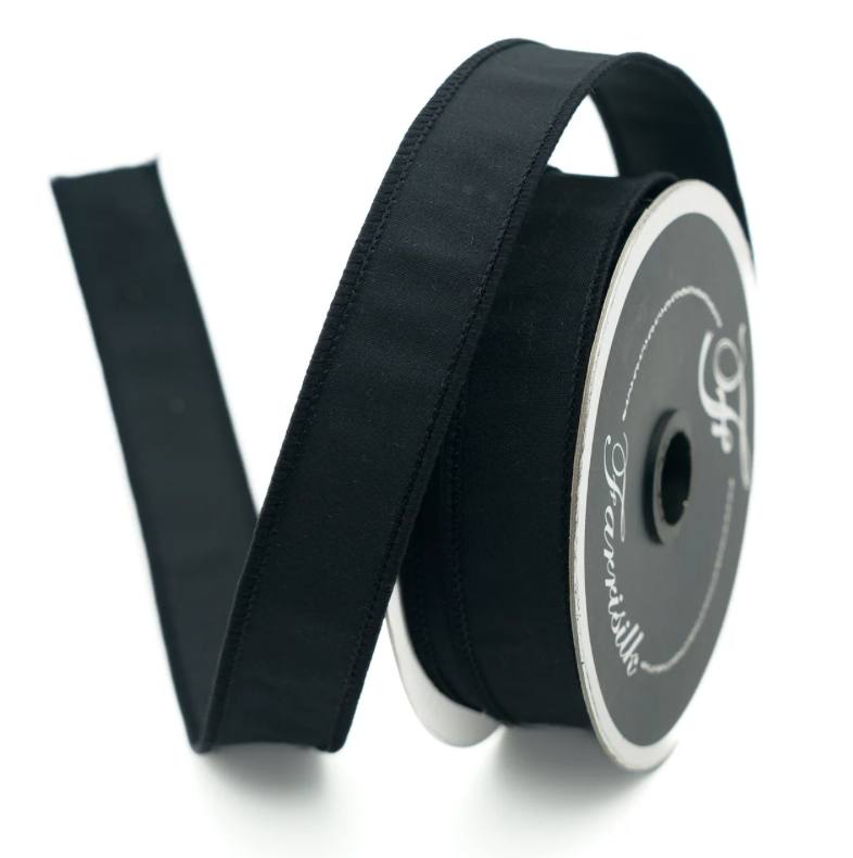 1" X 10YD Taffeta (Black) Farrisilk