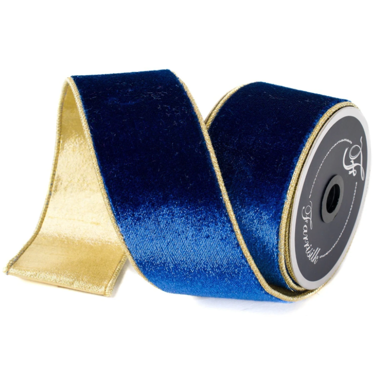 2.5" X 10YD Velvet Sheen (Navy Blue) Farrisilk