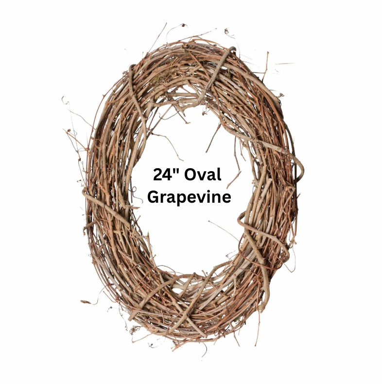 24" Oval Grapevine Wreath