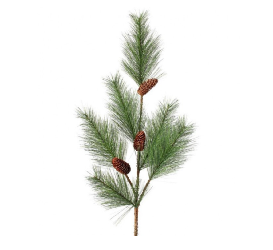 38" Hard Needle Pine W/Cones Branch