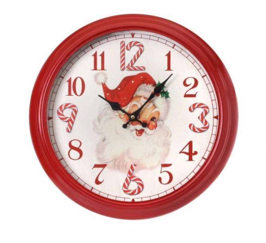 16" Metal Battery Candy Santa Clock