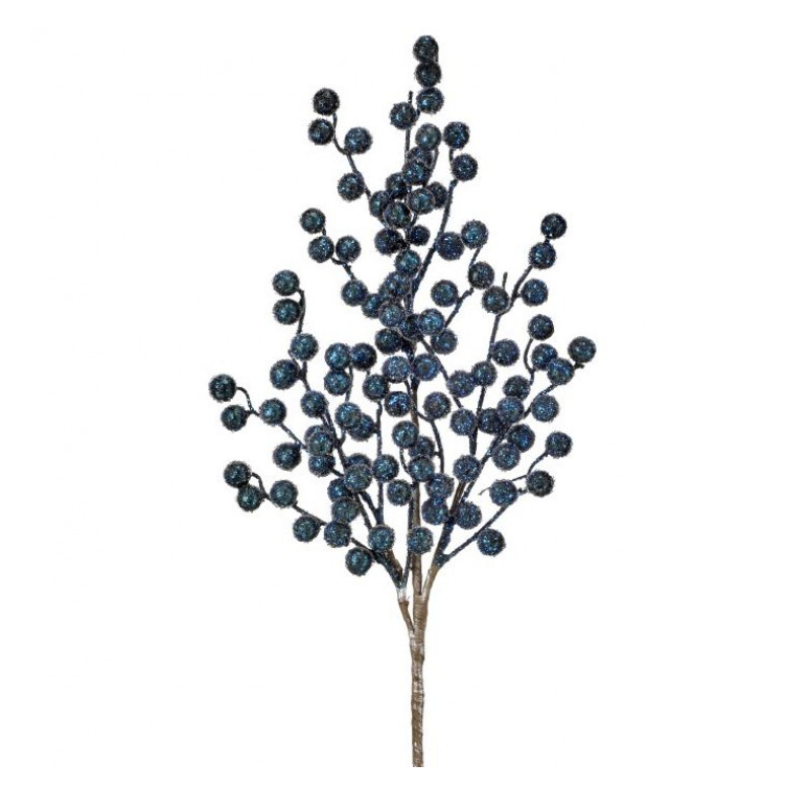 29" Beaded Berry Spray (Blue)