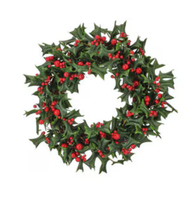 24"Pacific Northwest Holly W/Berry Wreath