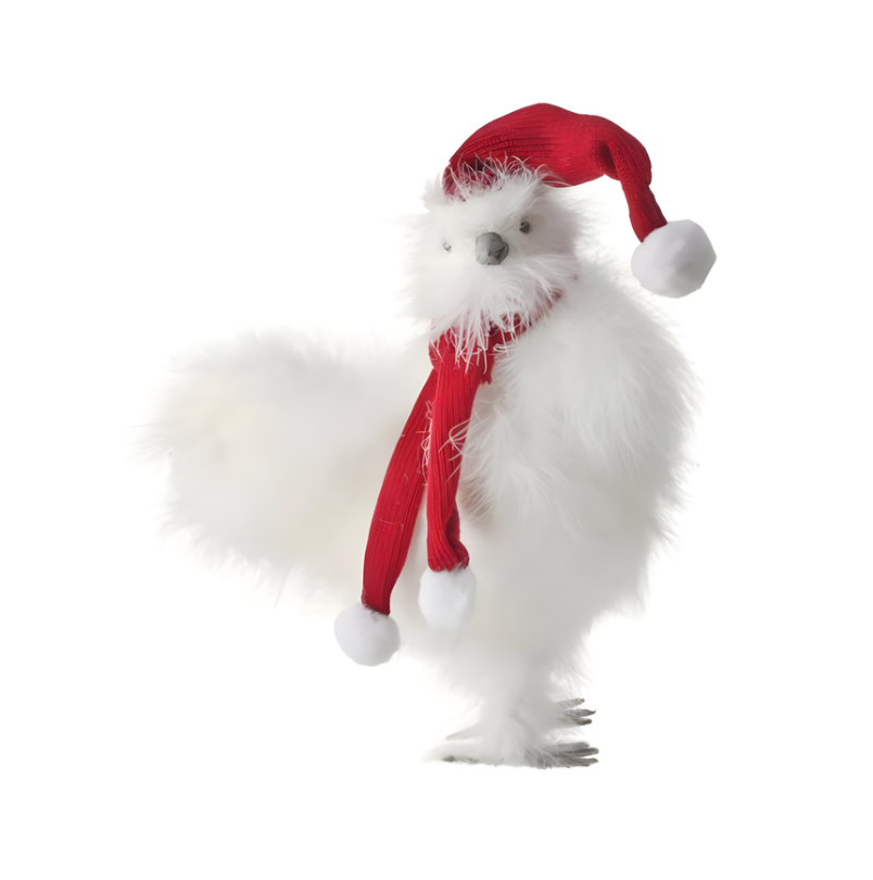 13" Downey Christmas Chicken W/Scarf/Hat