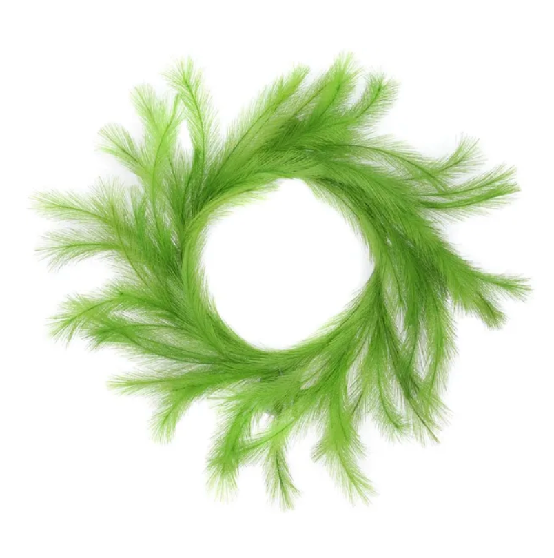 26"Dia Fabric Grass Plume Wreath (Lime Green)