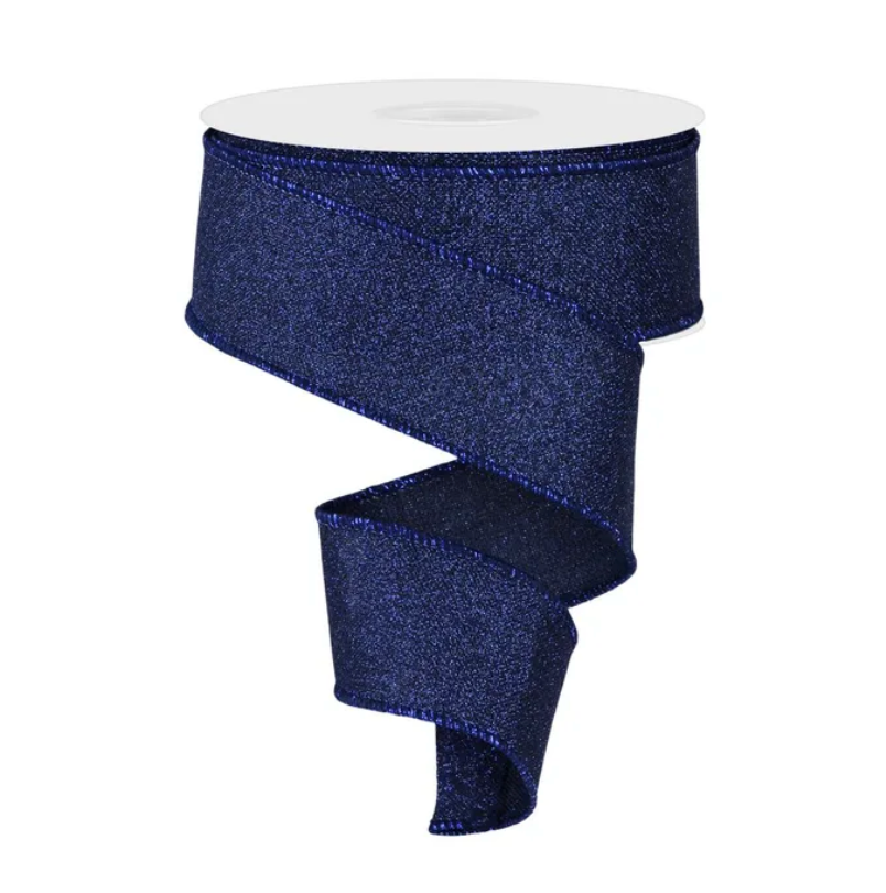 1.5" x 10yd Fine Glitter On Royal (Navy)
