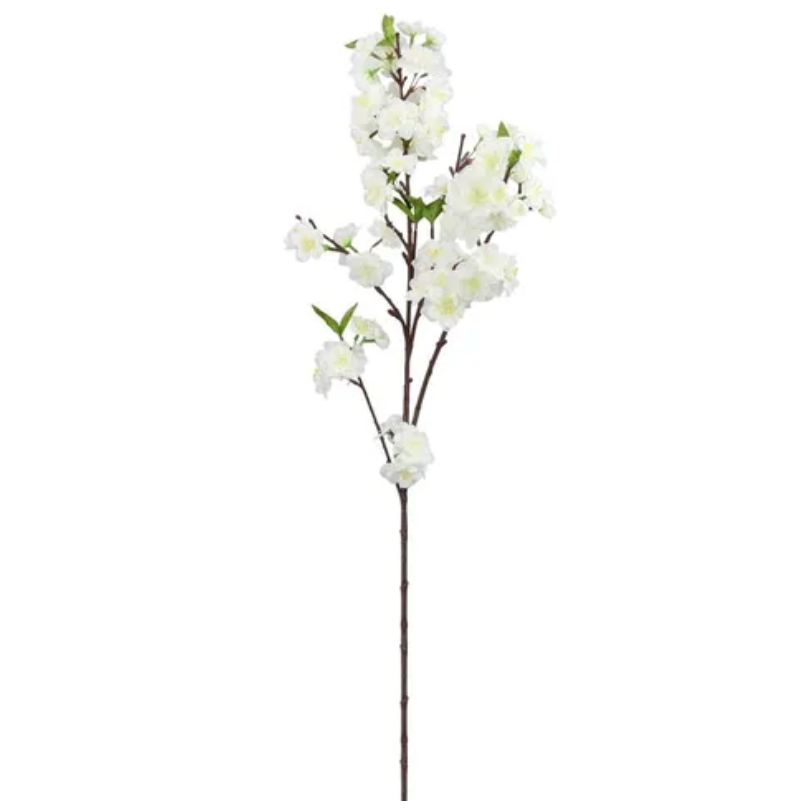 36"L Cherry Blossom Spray (White)