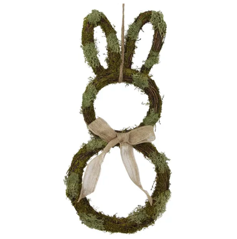 19"H Branch/Grass/Moss Rabbit