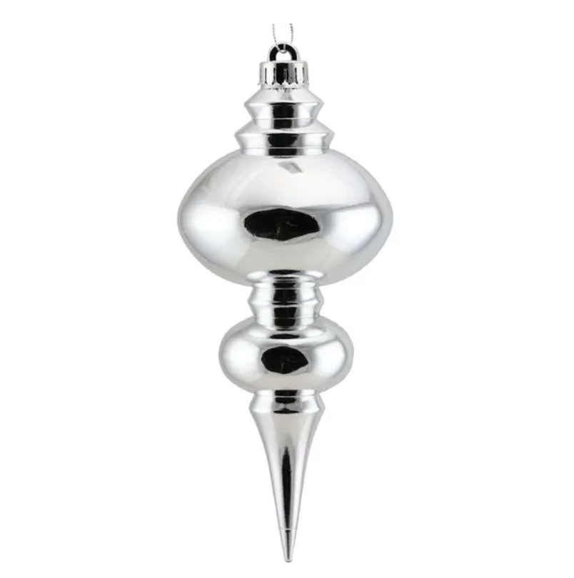 10"H Finial Ornament (Shiny Silver)