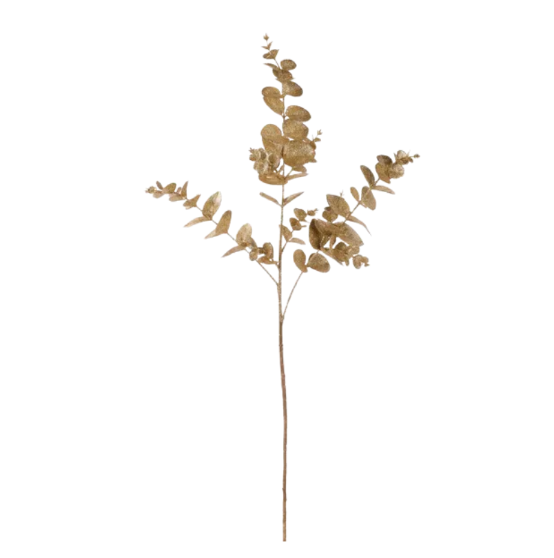 31.5"L Glitter Eucalyptus Spray (Gold)