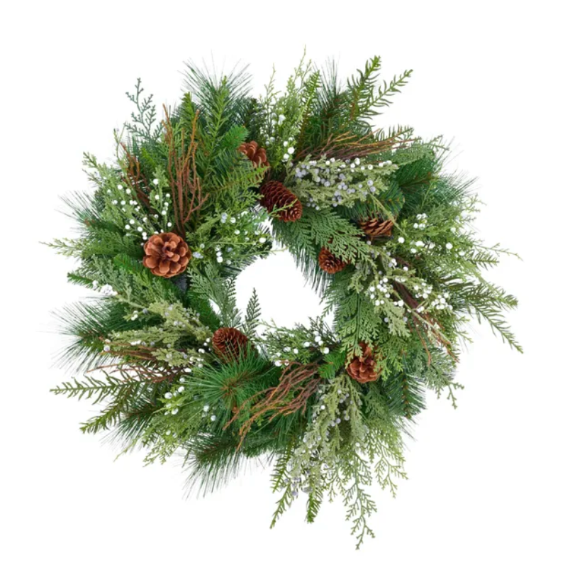 24"Dia Pine/Juniper/Pinecone Wreath
