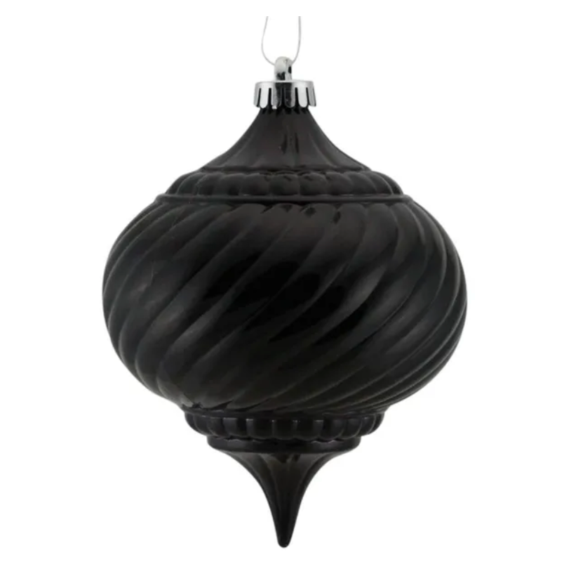 200Mm Swirl Stripe Onion (Shiny Black)