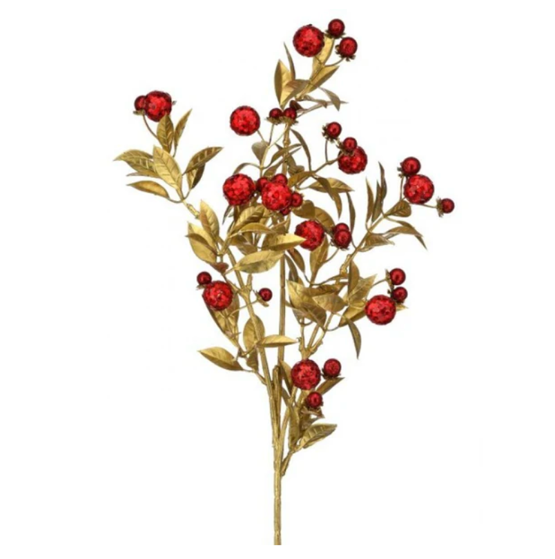 27" Glitter Ball Tea Leaf Stem