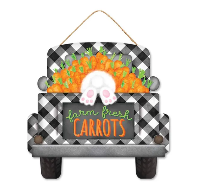 12"L x 11.5"H Farm Fresh Carrots Truck