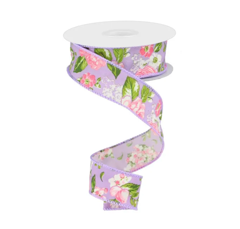1.5" x 10yd Floral (Lavender)