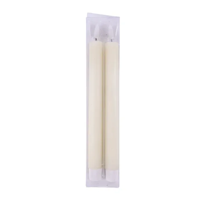 9.5"H x 0.75"Dia Flameless Taper Candle (Set of 2)