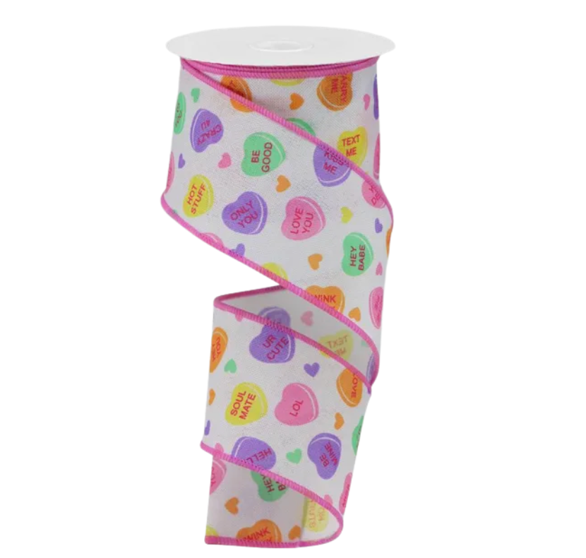 2.5" x 10yd Conversation Hearts