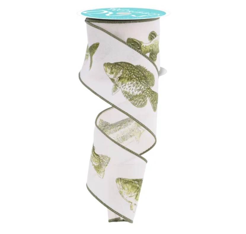 2.5" x 10yd Large Fresh Water Fish (Cream/Green)