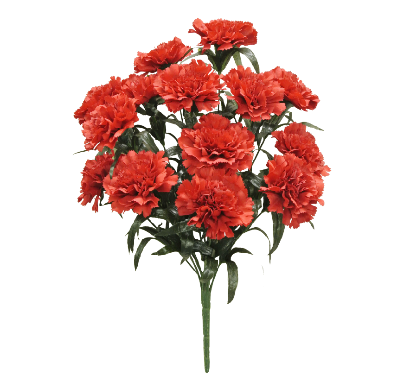 18" Carnation Bush X 14 (Red)