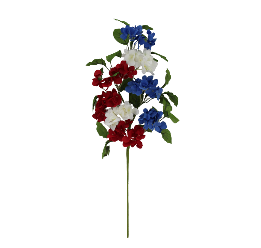 24" Patriotic Hydrangea (Red/White/Blue)