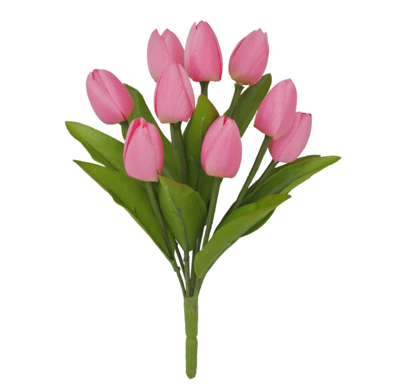 13" Tulip Bush X 9 (Pink)