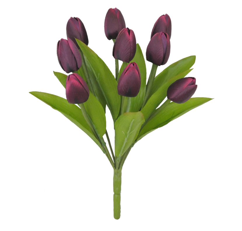 13" Tulip Bush X 9 (Purple)