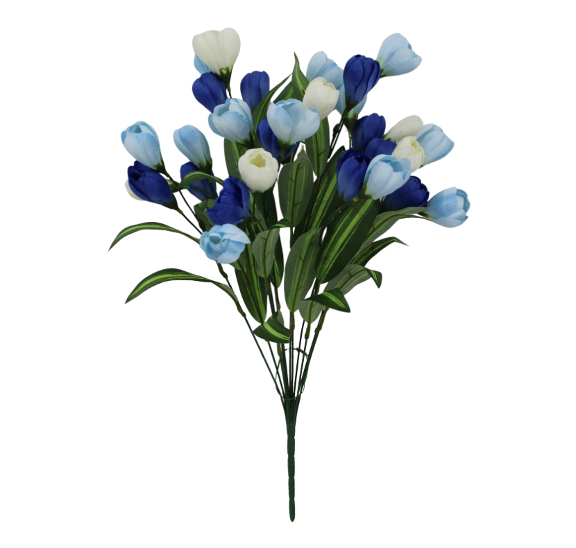 20" Tulip Bush X 12 (Blue/Cream)