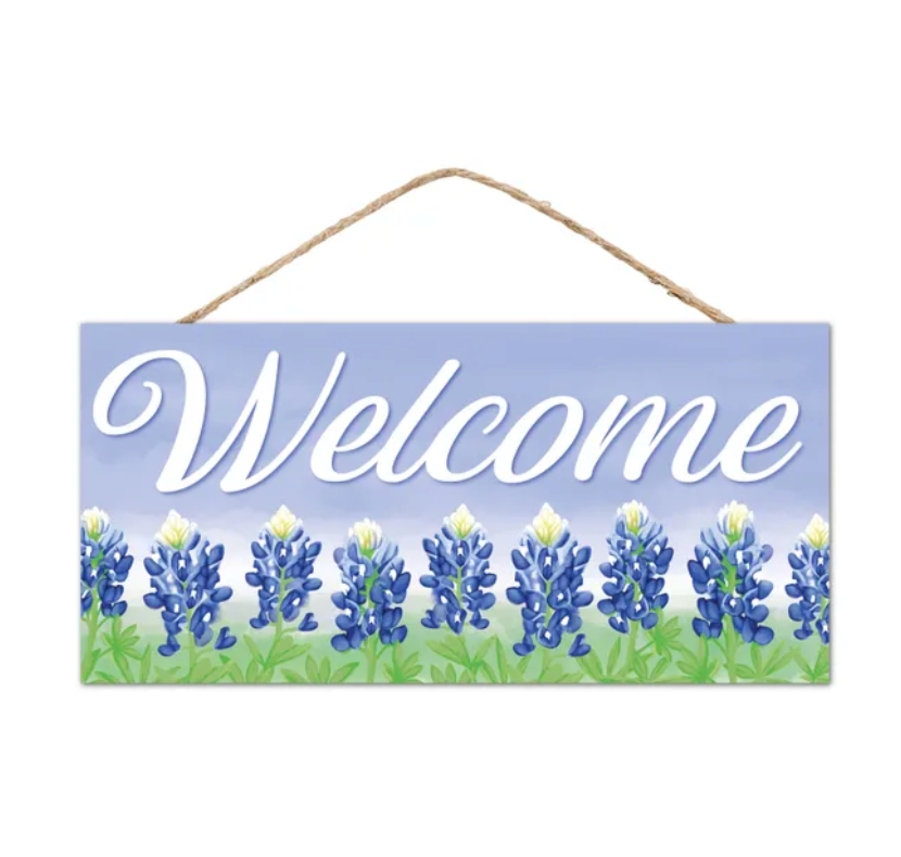 12.5"L x 6"H Welcome Bluebonnets Sign