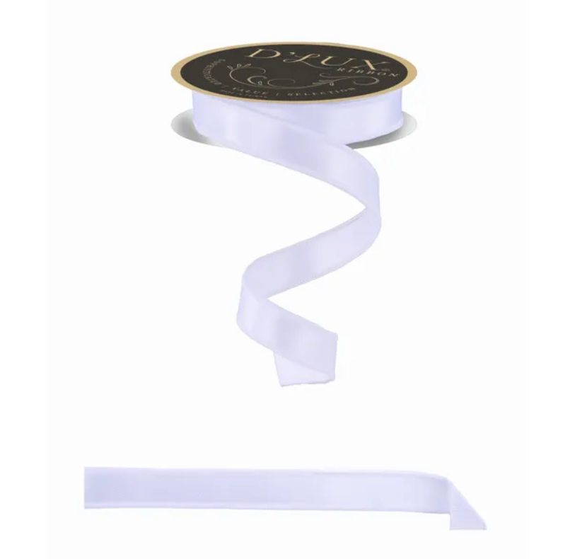 7/8" x 10yd Satin Fused (White)