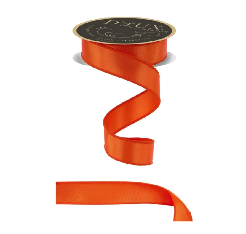 1.5" x 10yd Satin Fused (Orange)
