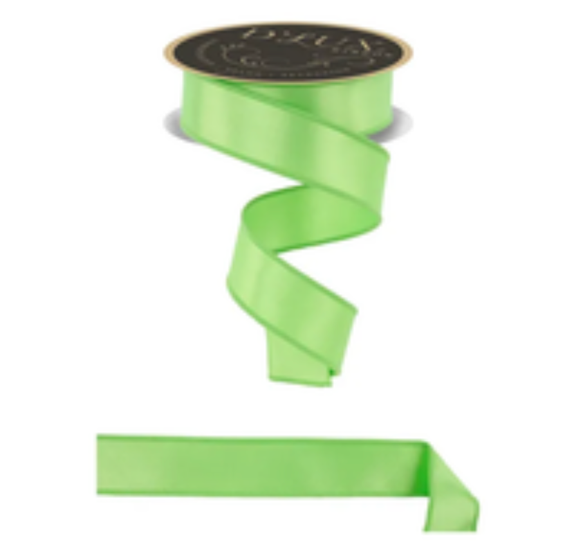 1.5" x 10yd Satin Fused (Apple Green)
